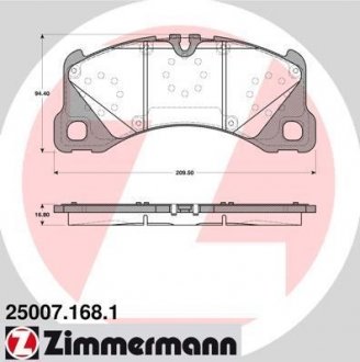 Колодки гальмівні дискові ZIMMERMANN 250071681