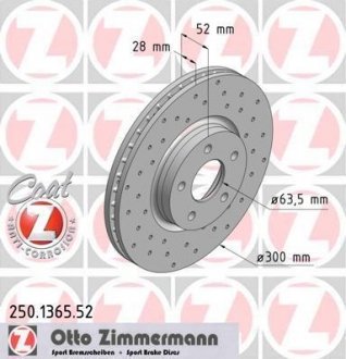 Передні вент. Ford Mondeo 07- (300x28) Coat Z ZIMMERMANN 250136552