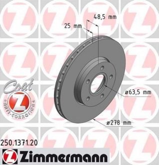 Диск гальмівний ZIMMERMANN 250.1371.20