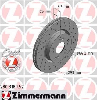 Передн. вент. Honda CIVIC IX (FK) 02.2012 - (293х25) ZIMMERMANN 280318952