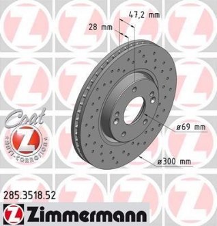 Диск гальмівний ZIMMERMANN 285.3518.52