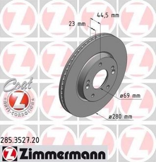 Диск тормозной ZIMMERMANN 285.3527.20