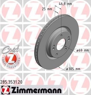 Диск тормозной ZIMMERMANN 285353120