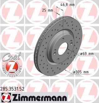 Диск тормозной Sport ZIMMERMANN 285.3531.52