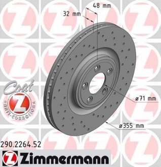 Диск тормозной ZIMMERMANN 290.2264.52