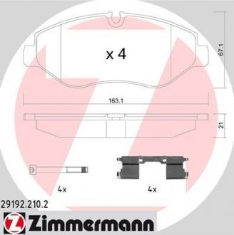 Передние MB Sprinter с 2006г, Vito W639, VW Crafter с аксессуарами ZIMMERMANN 291922102