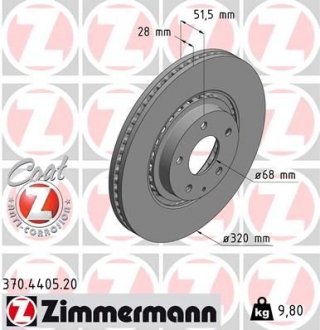 Передні MAZDA 6 Kombi (GJ, GL) | ATENZA 03.2018- 320х28 ZIMMERMANN 370440520