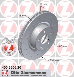 Диск гальмівний ZIMMERMANN 400.3606.20