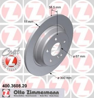 Задній невентил. W220 S280, S320, S350, S320CDI (300x11) Coat Z ZIMMERMANN 400360820