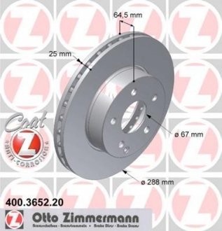 Передні MB W204 1.8K, 2.2 CDI (288x25) ZIMMERMANN 400365220