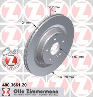 Диск гальмівний ZIMMERMANN 400.3661.20