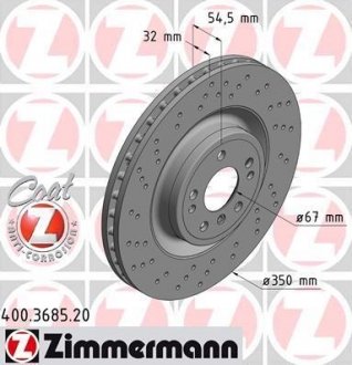 Диск тормозной ZIMMERMANN 400.3685.20