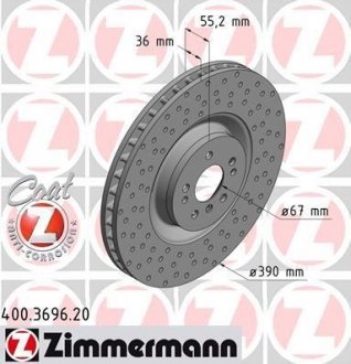 Диск гальмівний ZIMMERMANN 400369620