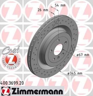 Диск гальмівний ZIMMERMANN 400.3699.20