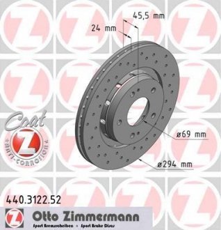 Диск гальмівний ZIMMERMANN 440312252