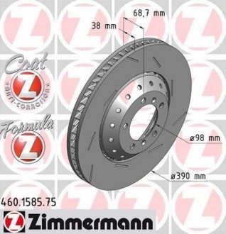 Перед. вент. правый Porsche Panamera GTS (390x38) Formula Z ZIMMERMANN 460.1585.75