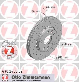 Диск гальмівний ZIMMERMANN 470.2433.52