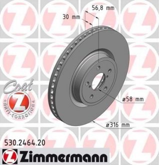 Фронтальний вентиль. Subaru Legacy з 2003р. (316x30) Coat Z ZIMMERMANN 530246420