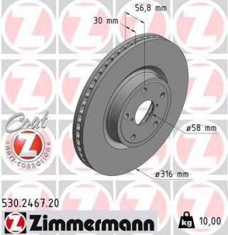 Диск тормозной ZIMMERMANN 530246720