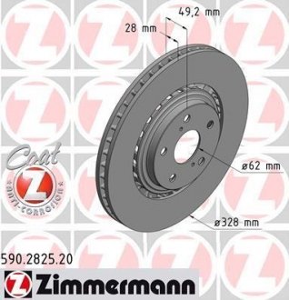 Передній Lexus RX 09-, NX, Toyota Highlander 07- Rav-4 13- (328x28) ZIMMERMANN 590282520