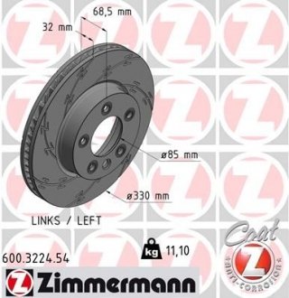 Диск гальмівний ZIMMERMANN 600.3224.54