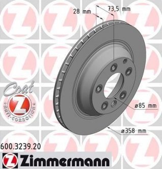 Задний вентил. VW Touareg, Porsche Cayenne, Audi Q7 (358x28) Coat Z ZIMMERMANN 600323920 (фото 1)