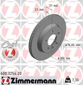 Задні VW AMAROK 16- 300х22 ZIMMERMANN 600325420