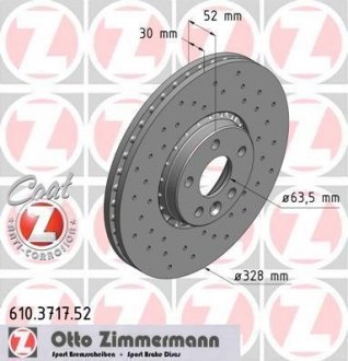 Передний VOLVO XC60 2010- (328х30) ZIMMERMANN 610.3717.52