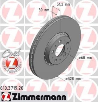 Перед. вент VOLVO XC90 -2014 R17 328x30 ZIMMERMANN 610371920